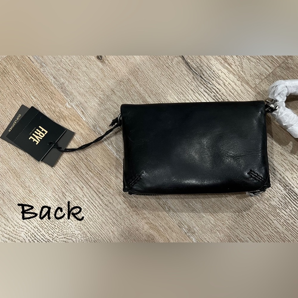 Frye Leather Melissa Stadium Crossbody & Wristlet, Black NWT - Picture 4 of 10